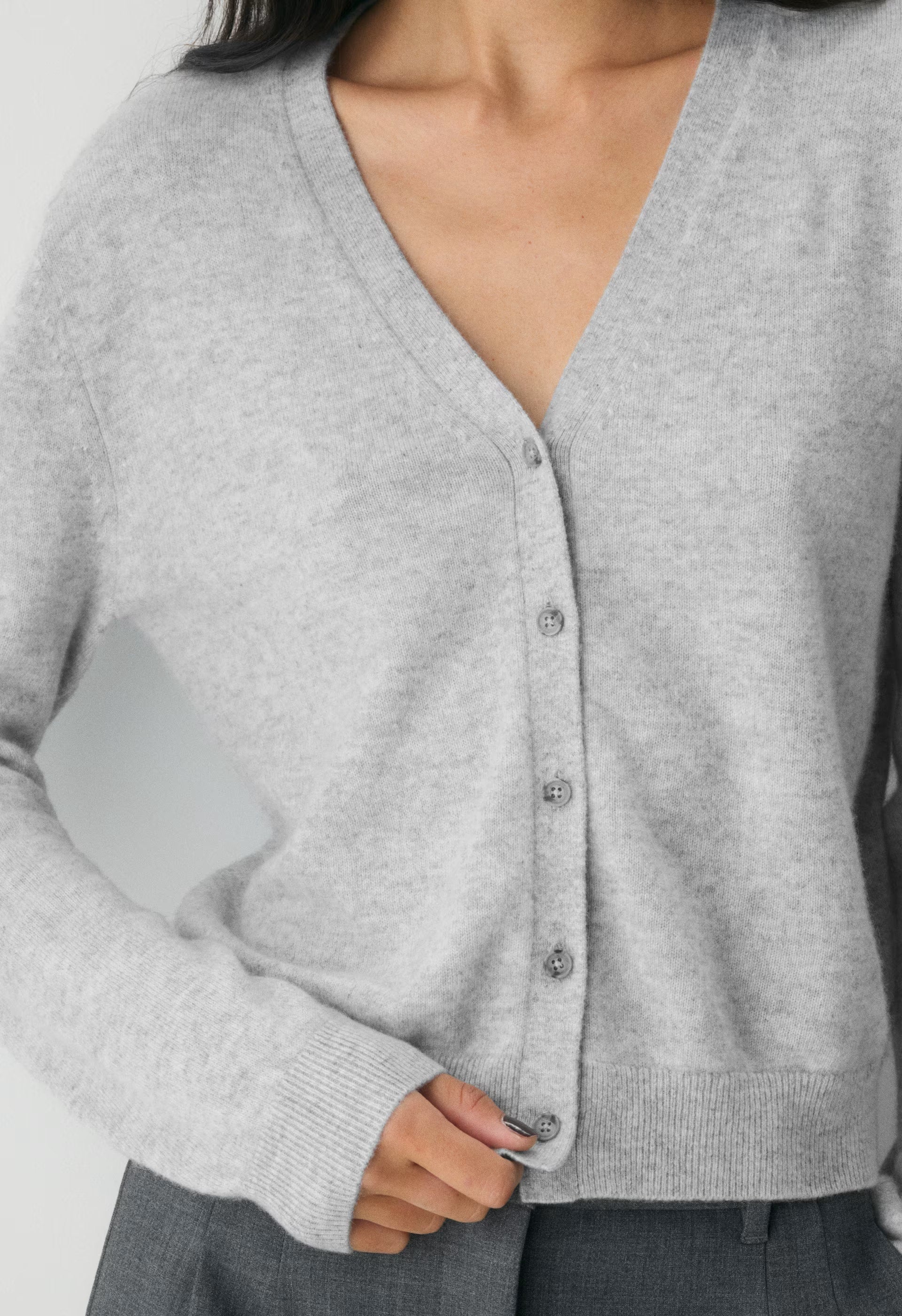 Bare Cashmere Laureate Cardigan - HEATHER CHROME