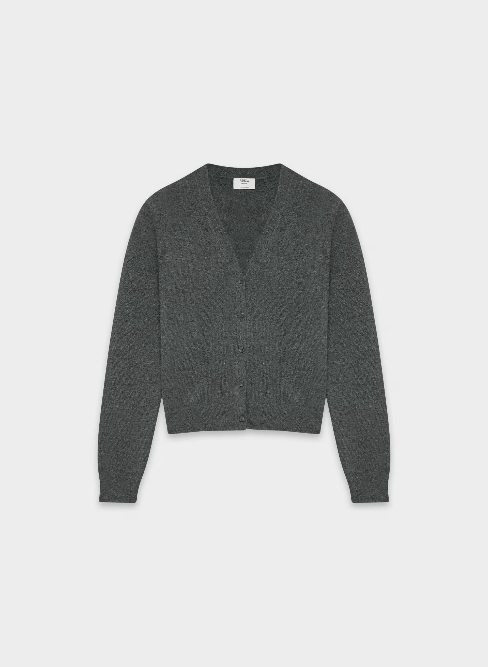 Bare Cashmere Laureate Cardigan - HEATHER CHARCOAL