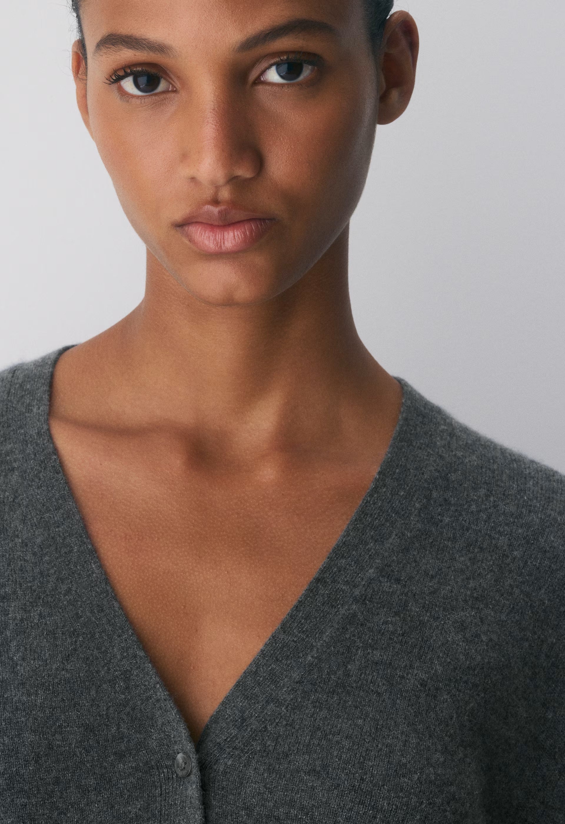 Bare Cashmere Laureate Cardigan - HEATHER CHARCOAL