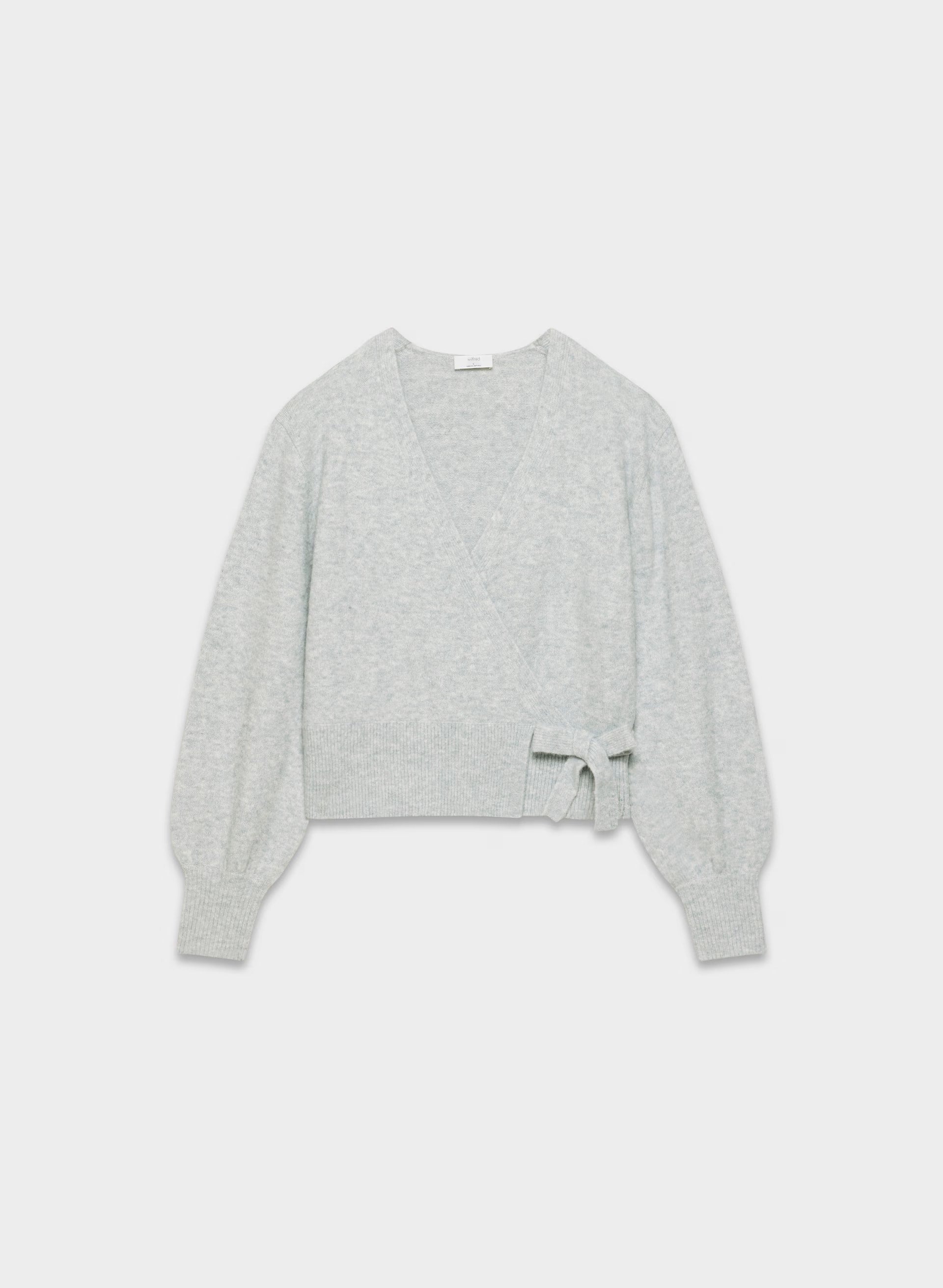 SoftSpoke™ Cassidy Wrap Sweater - HEATHER CHROME
