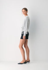 SoftSpoke™ Cassidy Wrap Sweater - HEATHER CHROME