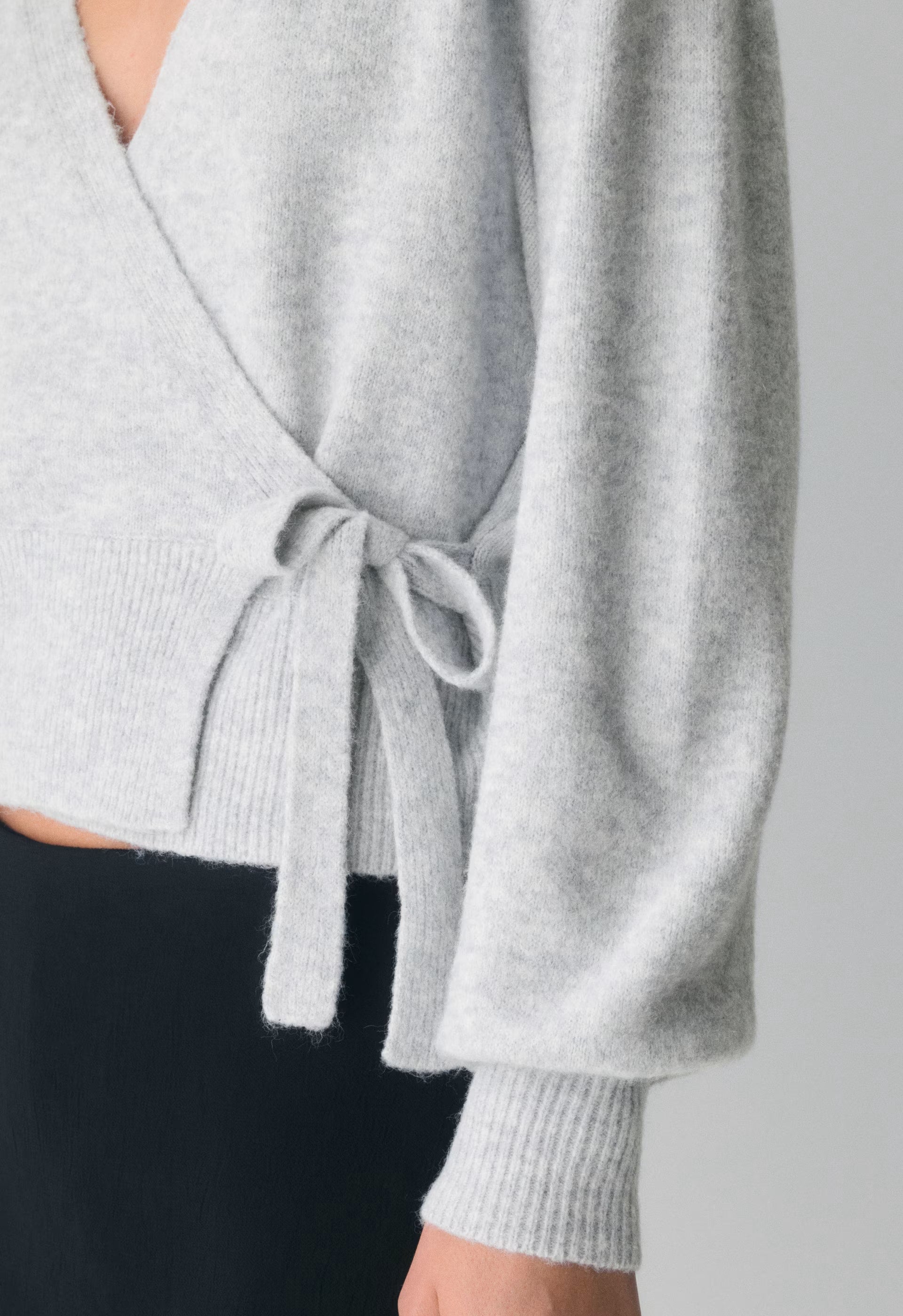 SoftSpoke™ Cassidy Wrap Sweater - HEATHER CHROME