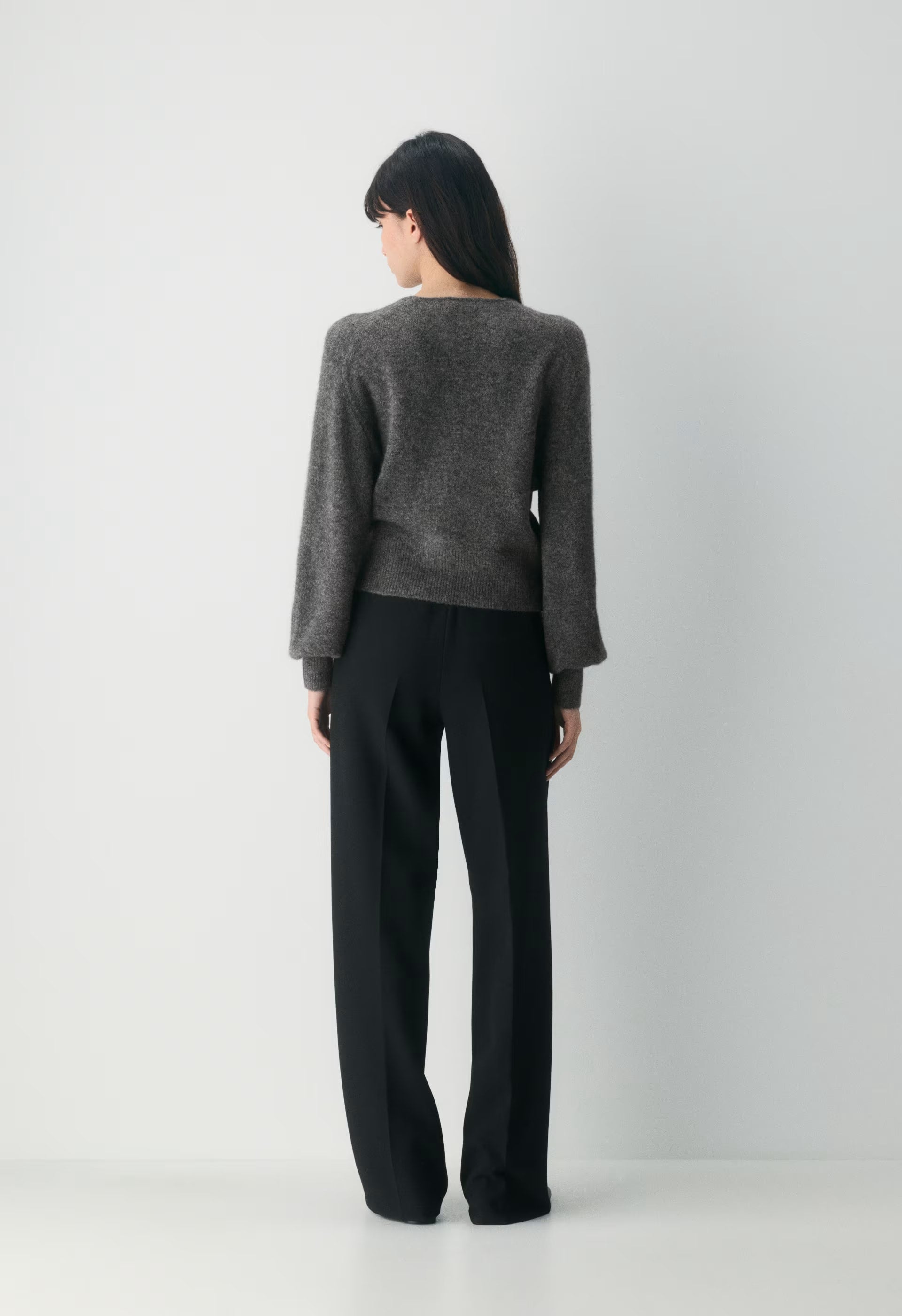 SoftSpoke™ Cassidy Wrap Sweater - HEATHER CHARCOAL