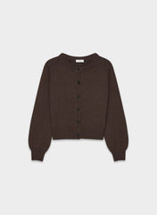 Essential Wool Cashmere London Cardigan - RICH MOCHA BROWN