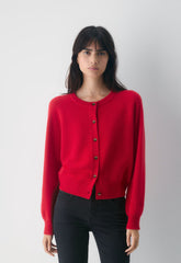 Essential Wool Cashmere London Cardigan - FLASHING RED
