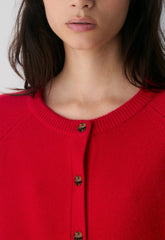 Essential Wool Cashmere London Cardigan - FLASHING RED