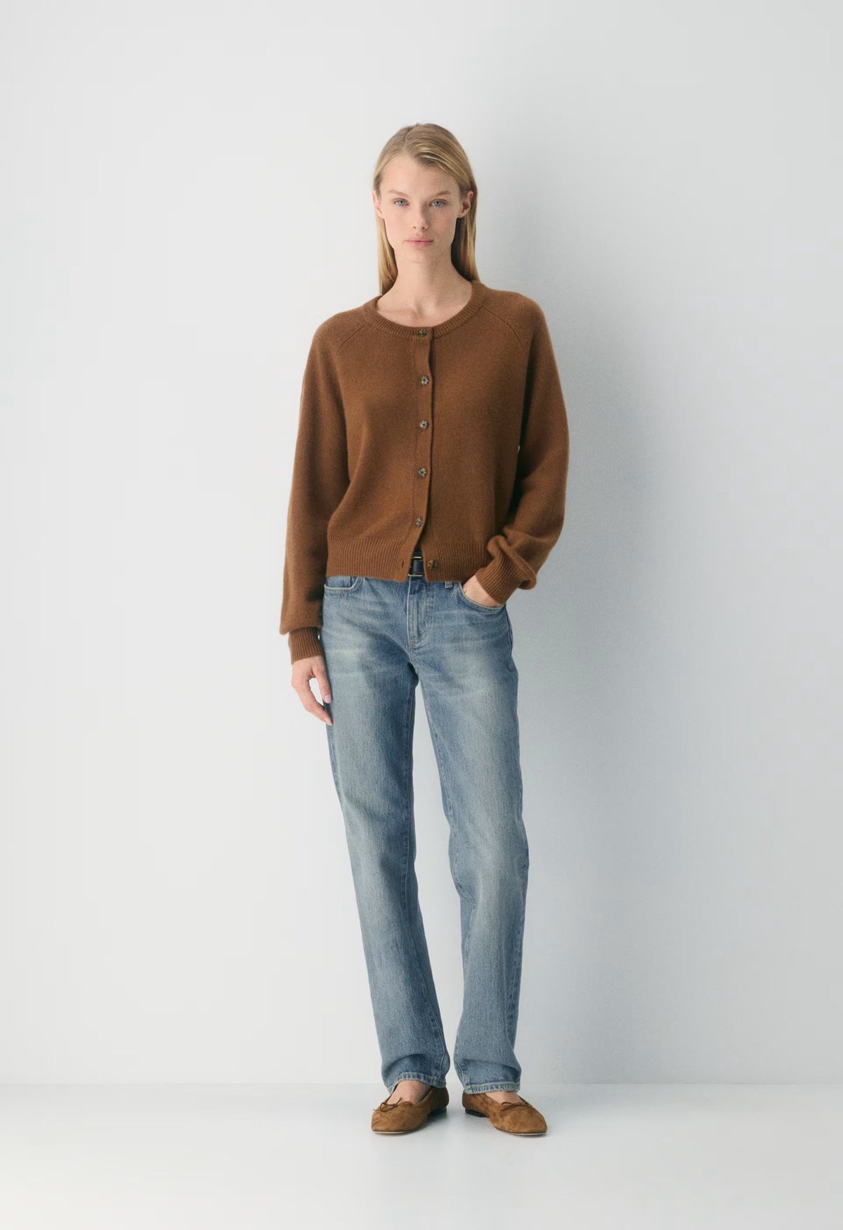 Essential Wool Cashmere London Cardigan - CHOCOLATIER BROWN