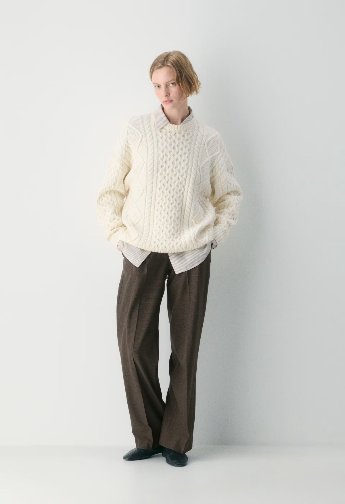 Heritage Knit Merino Wool Crew Sweater - WHISPER WHITE