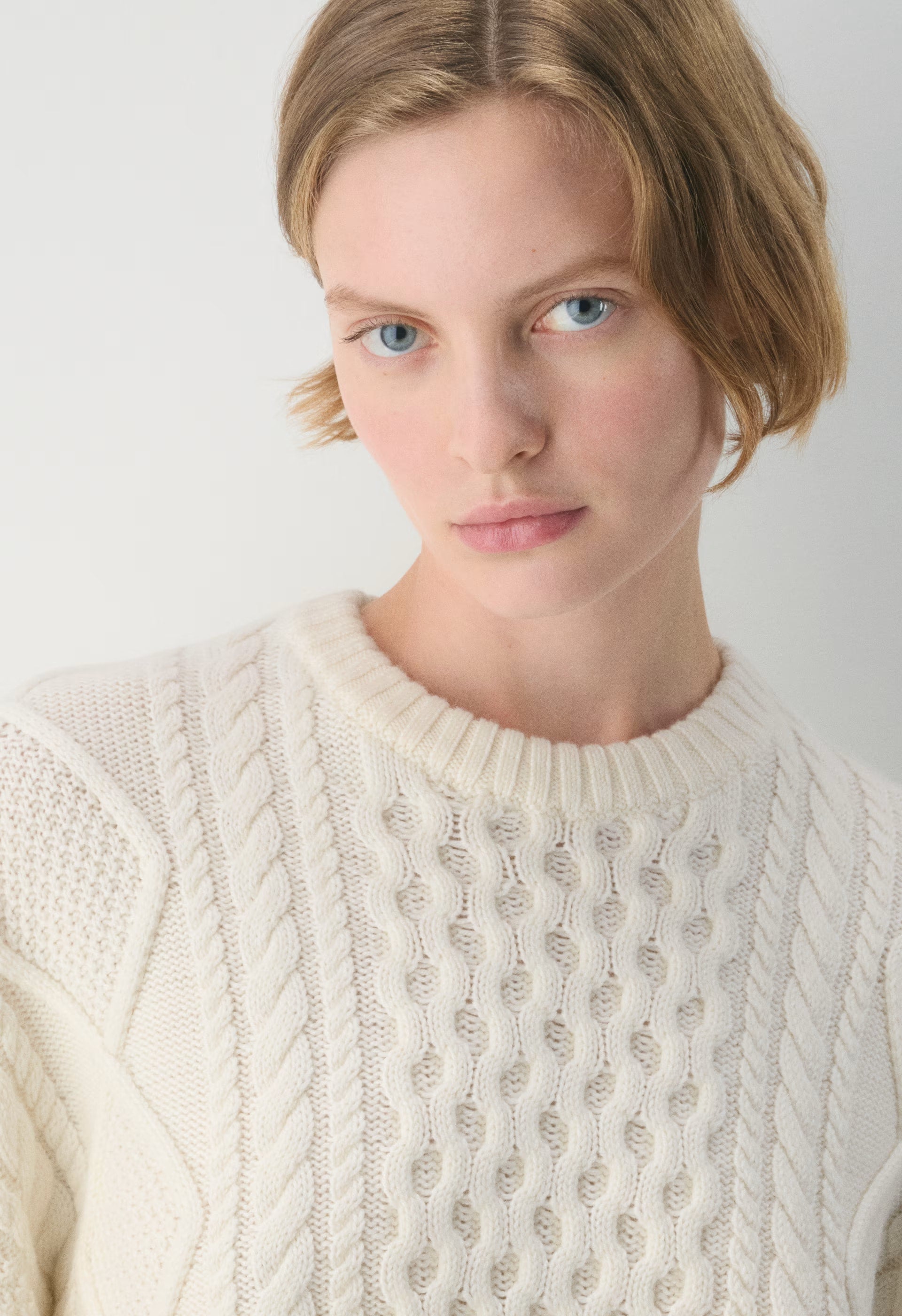 Heritage Knit Merino Wool Crew Sweater - WHISPER WHITE