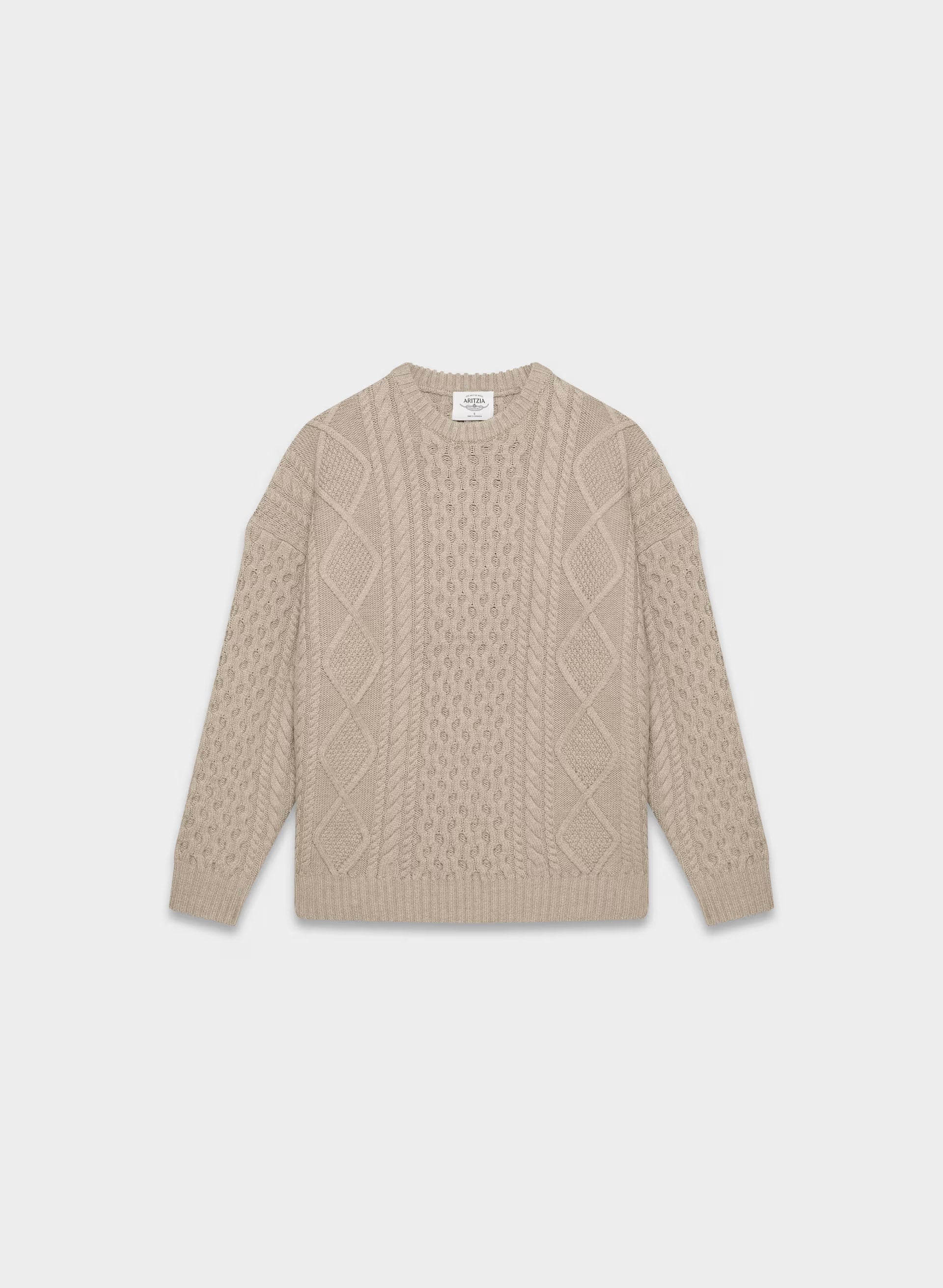 Heritage Knit Merino Wool Crew Sweater - HEATHER NOMAD TAUPE