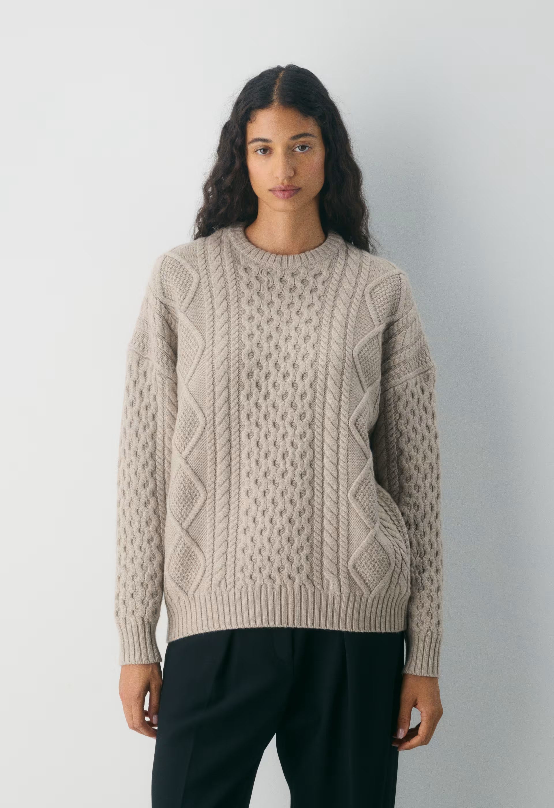 Heritage Knit Merino Wool Crew Sweater - HEATHER NOMAD TAUPE
