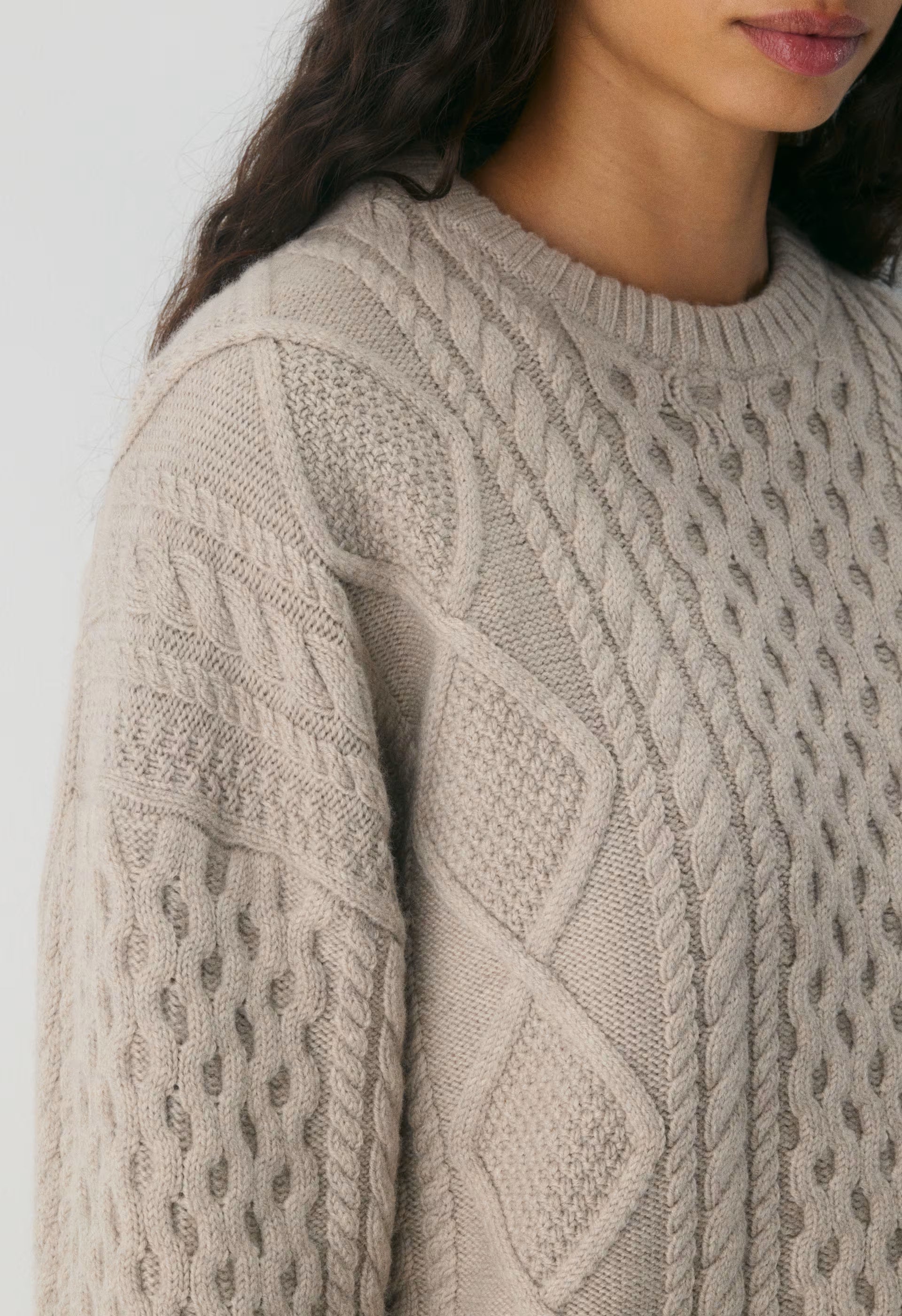 Heritage Knit Merino Wool Crew Sweater - HEATHER NOMAD TAUPE