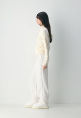 Cable Knit Merino Wool Mastery 1/4 Zip - WHISPER WHITE