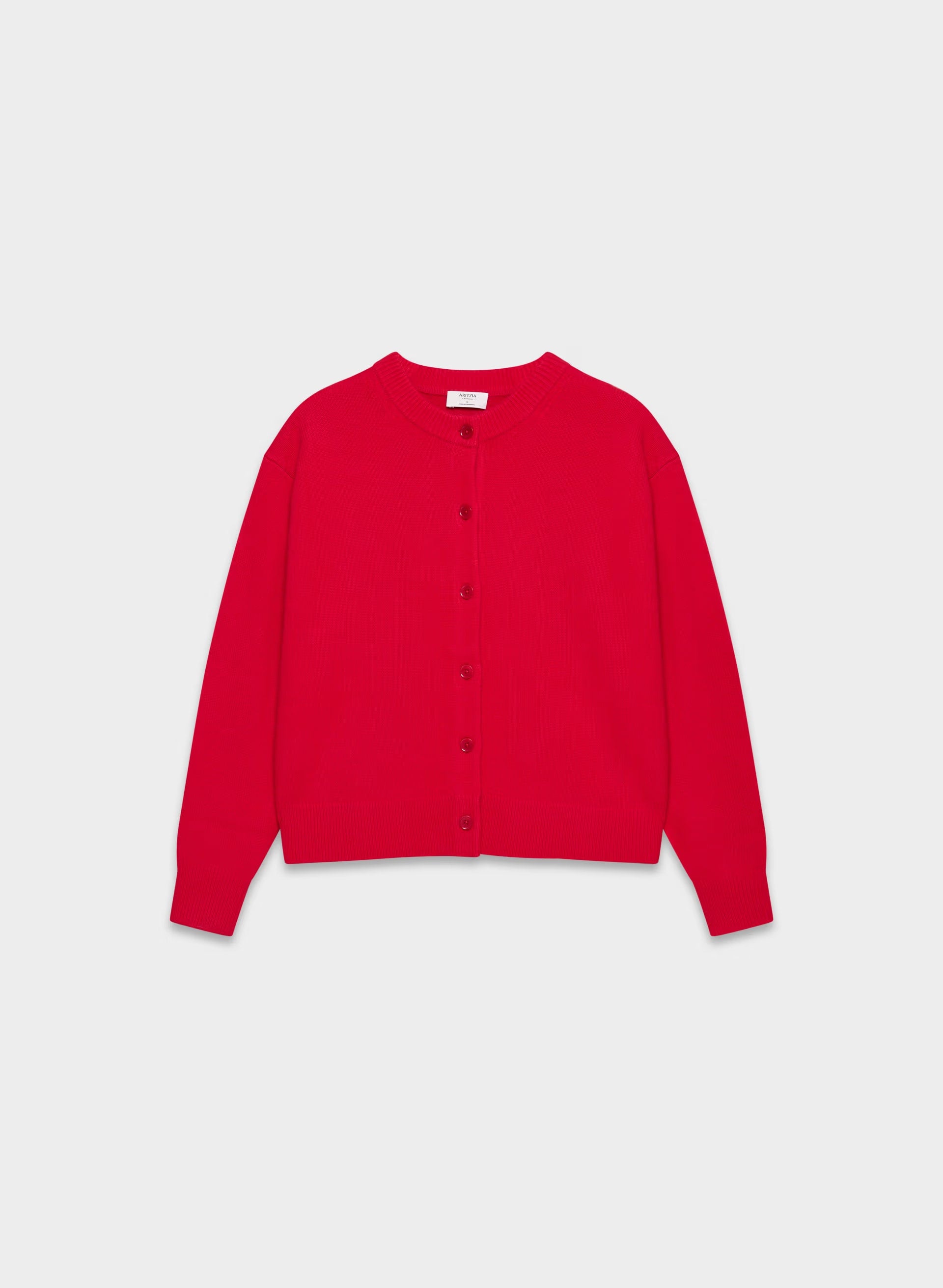 Essential Cashmere Acclaim Cardigan - FLASHING RED