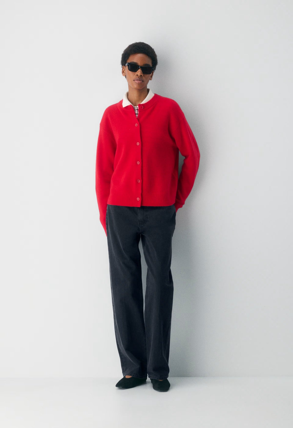 Essential Cashmere Acclaim Cardigan - FLASHING RED