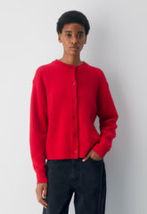 Essential Cashmere Acclaim Cardigan - FLASHING RED
