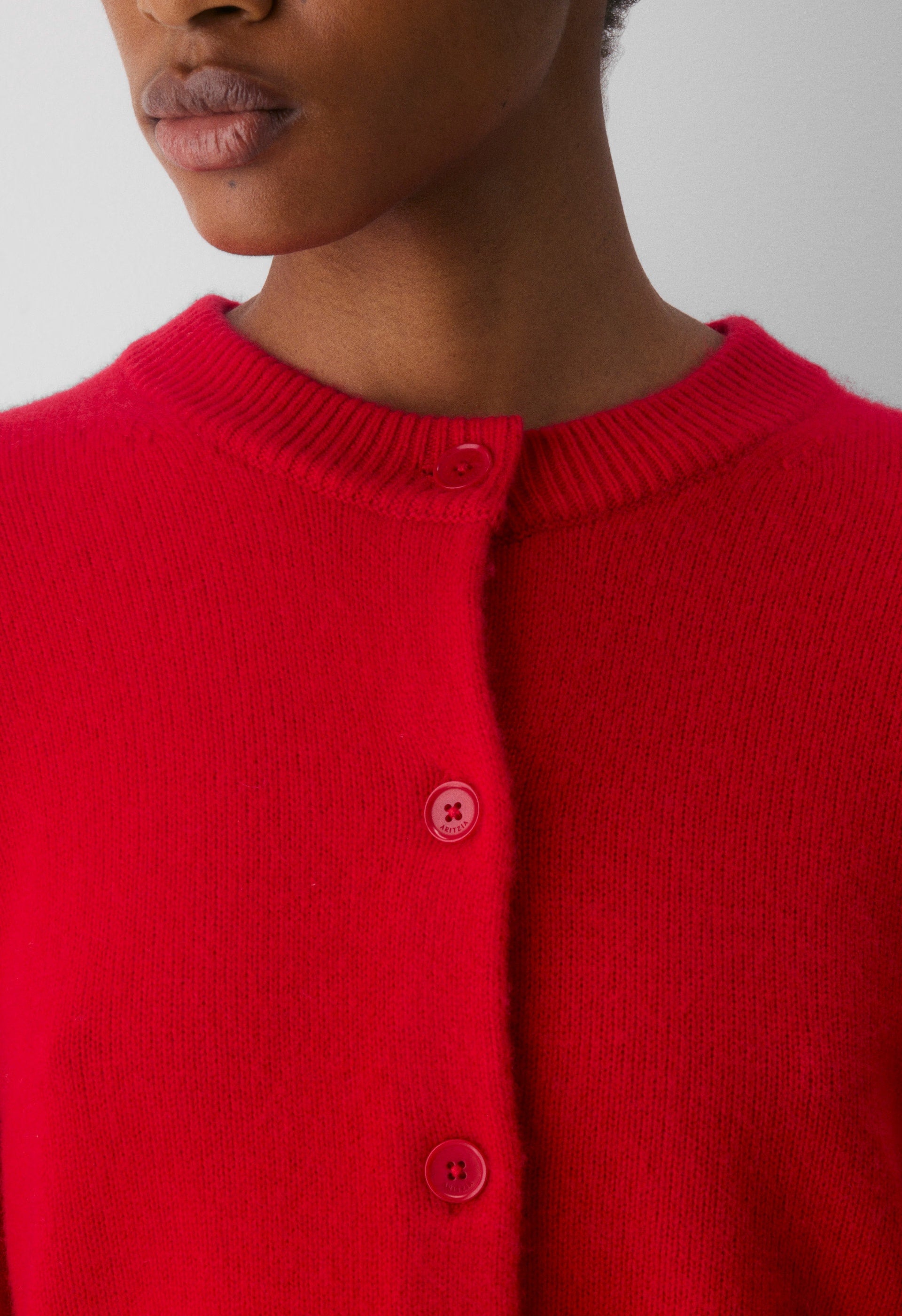 Essential Cashmere Acclaim Cardigan - FLASHING RED