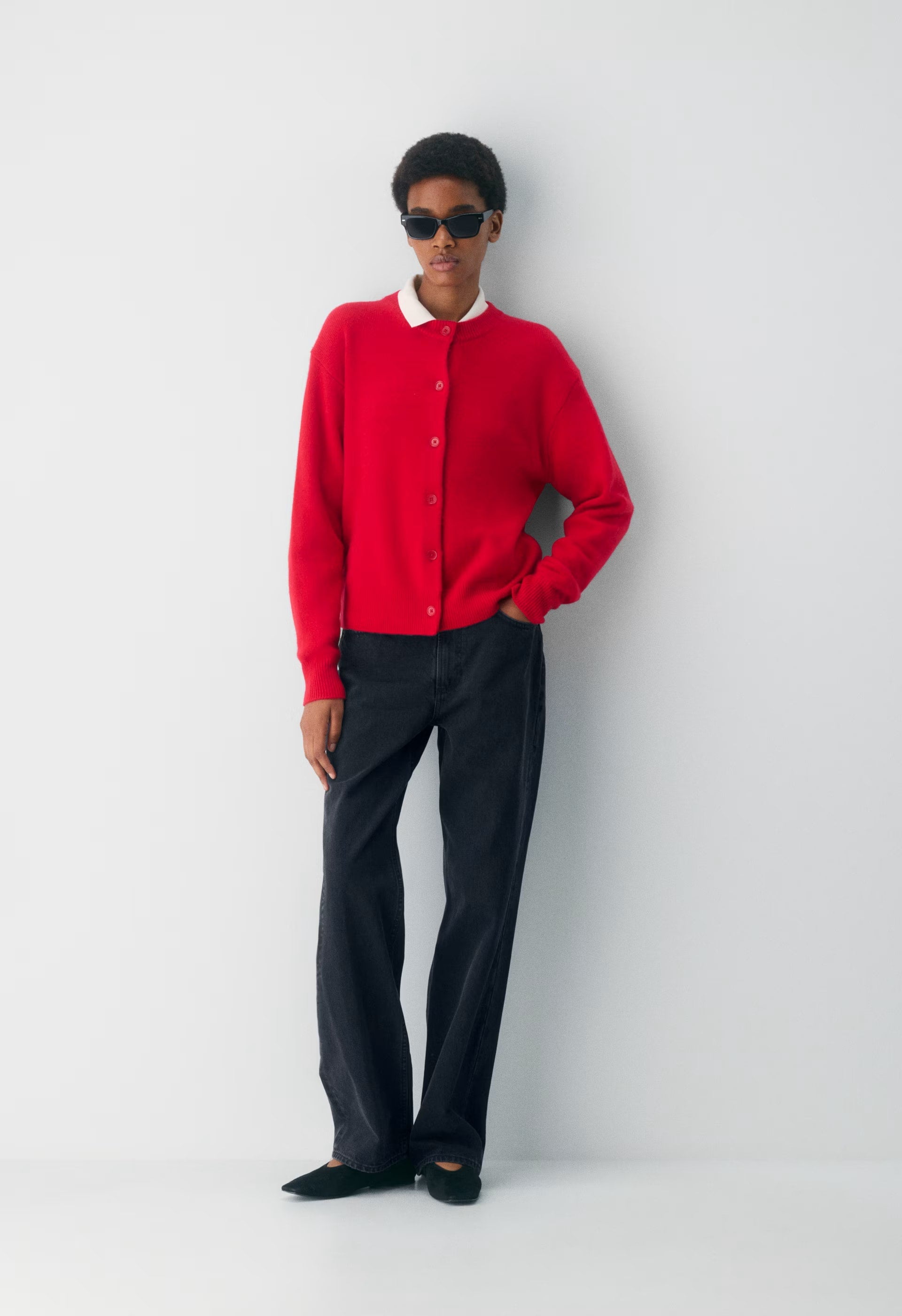 Essential Cashmere Acclaim Cardigan - FLASHING RED