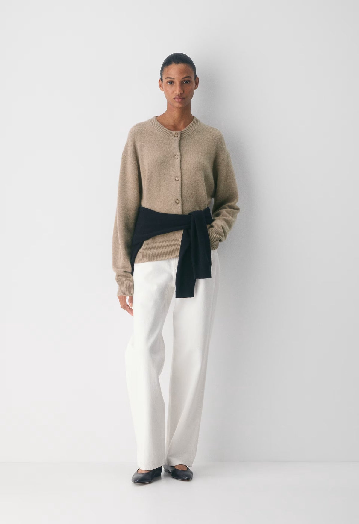 Essential Cashmere Acclaim Cardigan - HEATHER NOMAD TAUPE