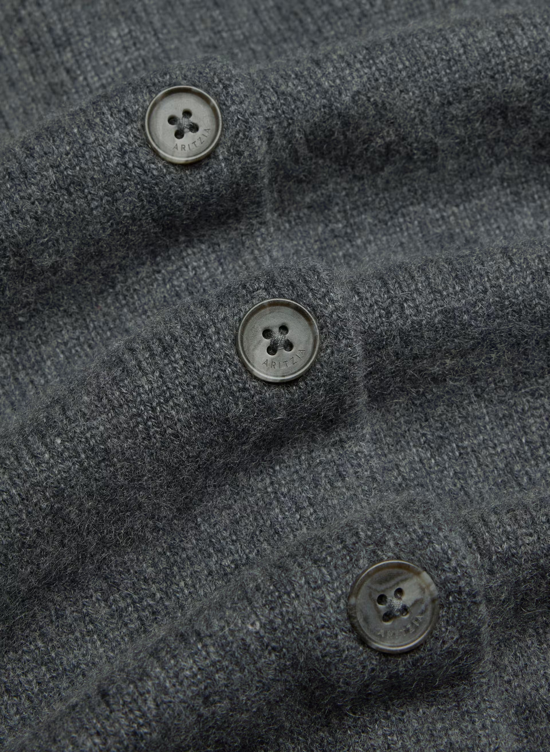 Essential Cashmere Acclaim Cardigan - HEATHER CHARCOAL