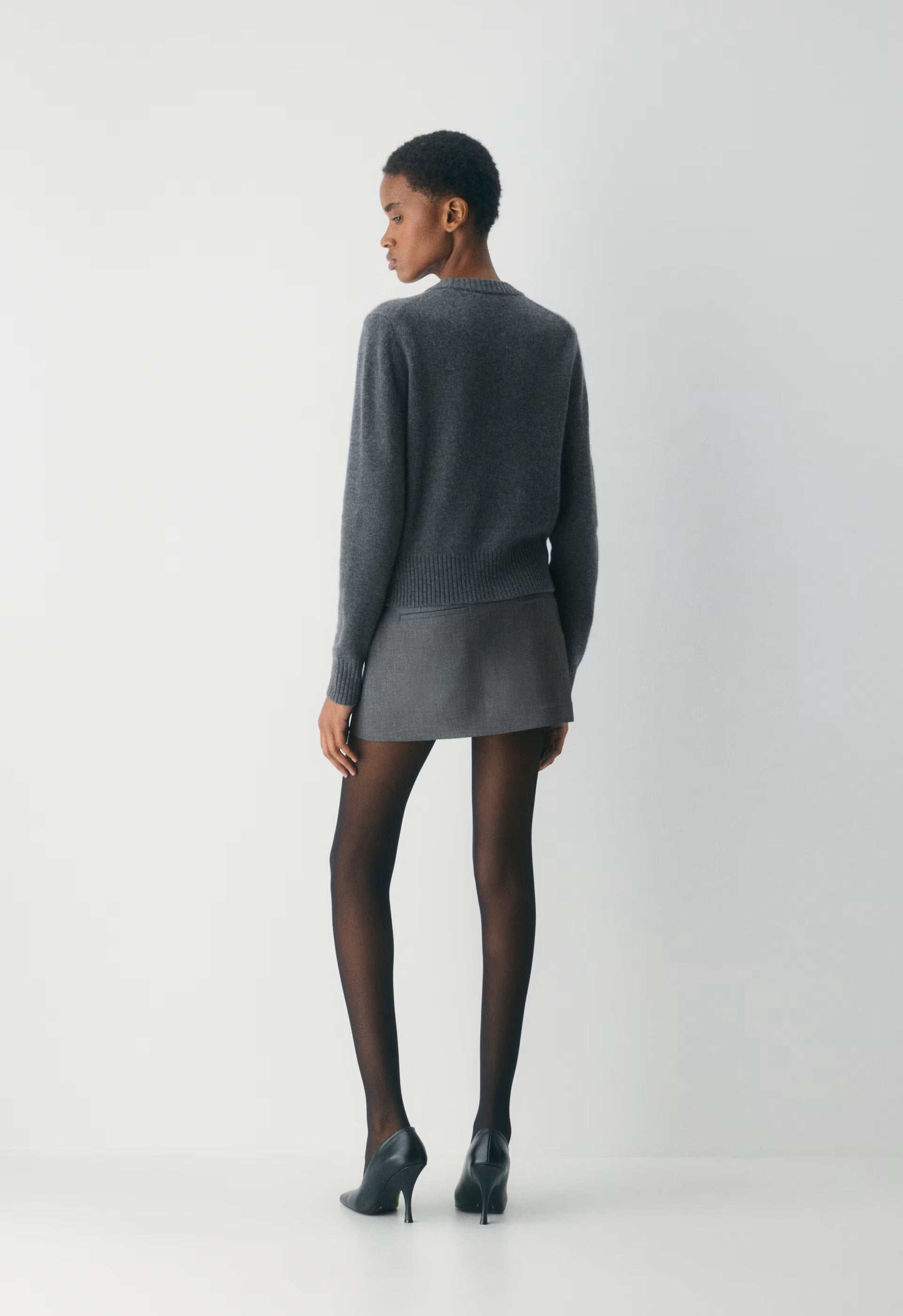 Essential Cashmere Nouveau Sweater - HEATHER CHARCOAL