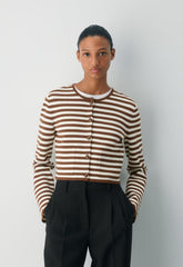 Notable Cardigan - Wonder Yarn - LT BIRCH/ CHCLTR BRN
