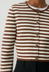 Notable Cardigan - Wonder Yarn - LT BIRCH/ CHCLTR BRN