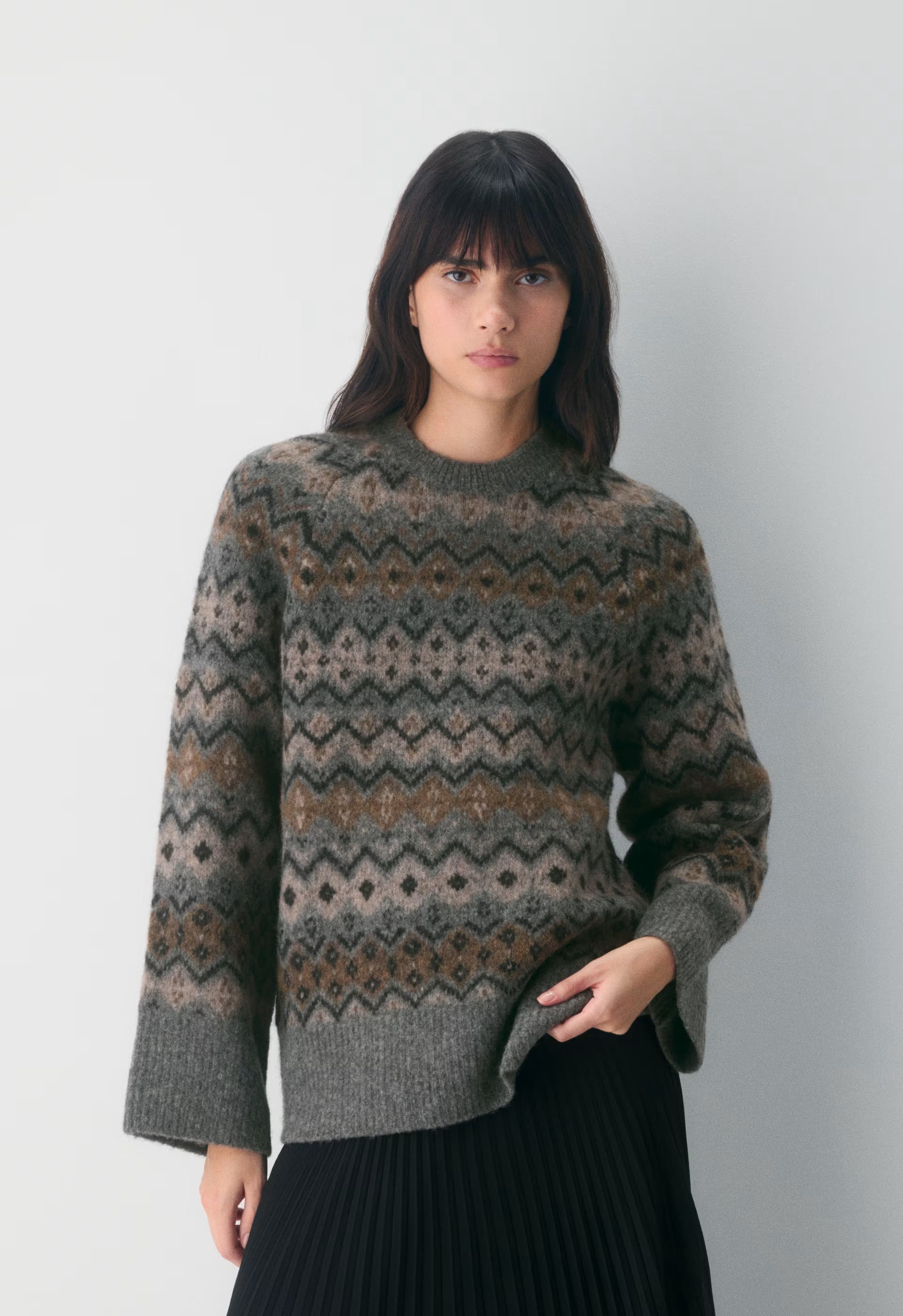 Harlow Sweater - DARK H GREY/ MULTI