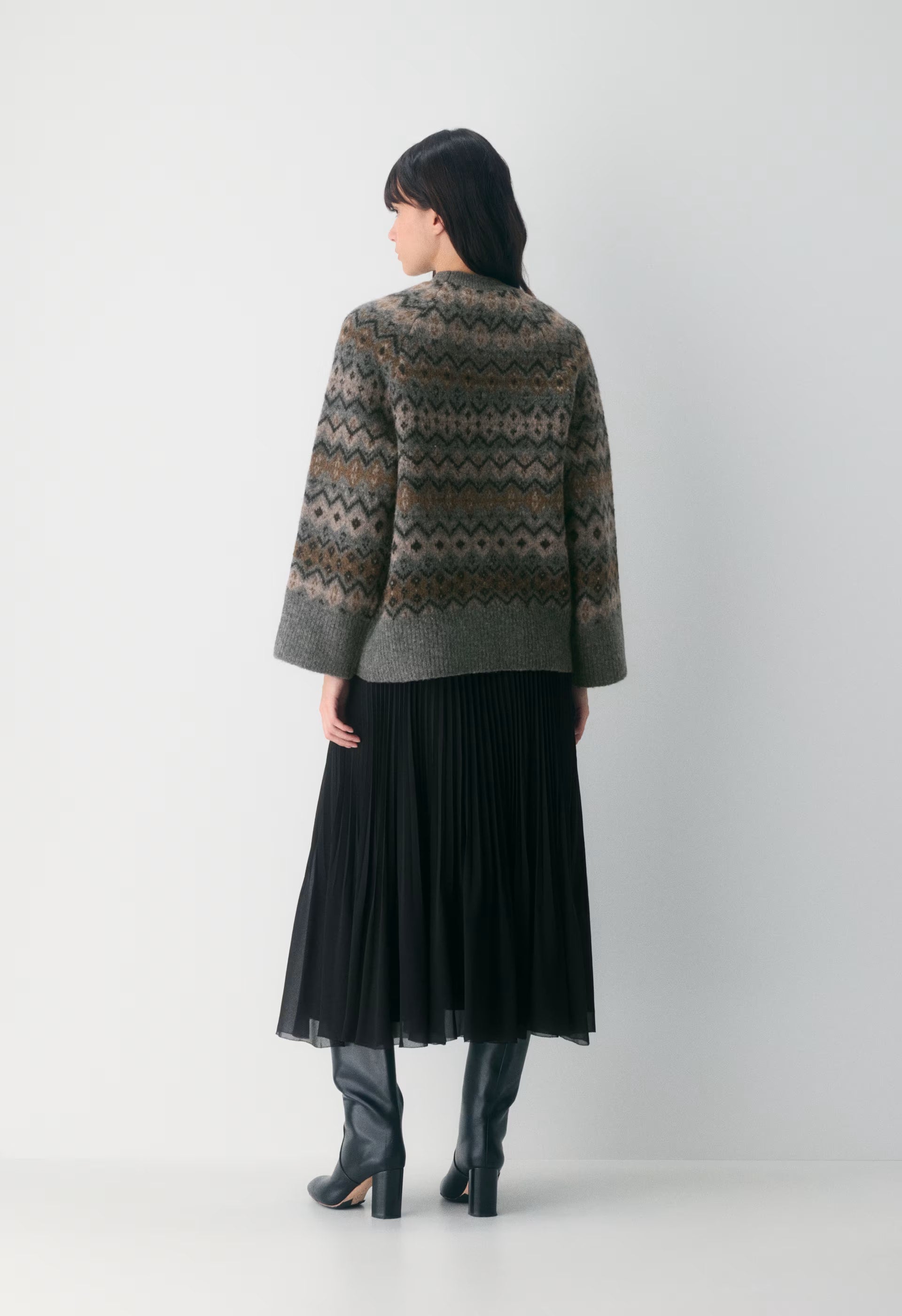 Harlow Sweater - DARK H GREY/ MULTI