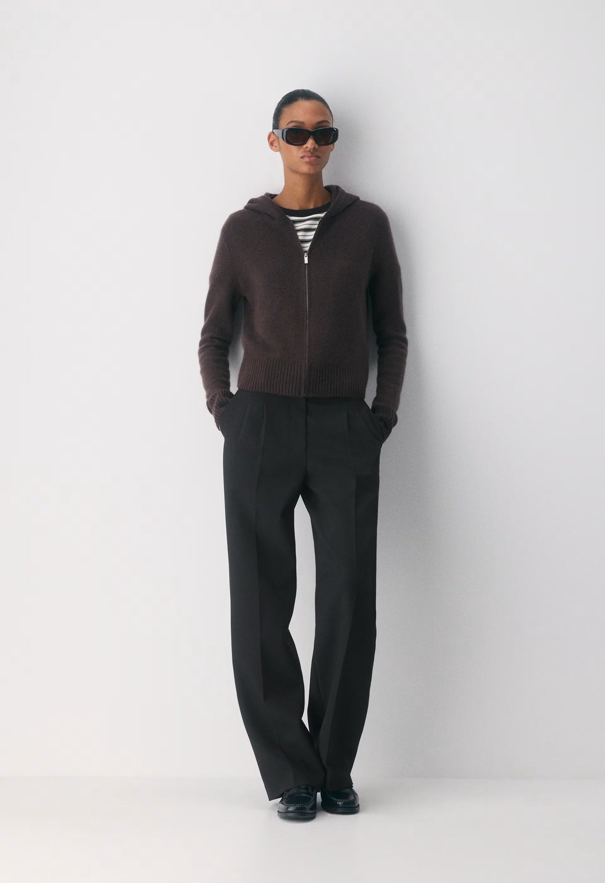 Essential Cashmere Idyllic Zip Hoodie - RICH MOCHA BROWN