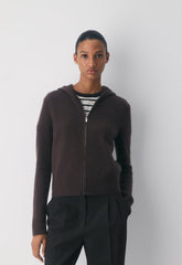 Essential Cashmere Idyllic Zip Hoodie - RICH MOCHA BROWN