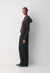 Essential Cashmere Idyllic Zip Hoodie - RICH MOCHA BROWN