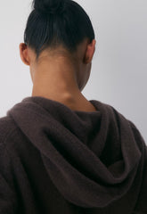 Essential Cashmere Idyllic Zip Hoodie - RICH MOCHA BROWN