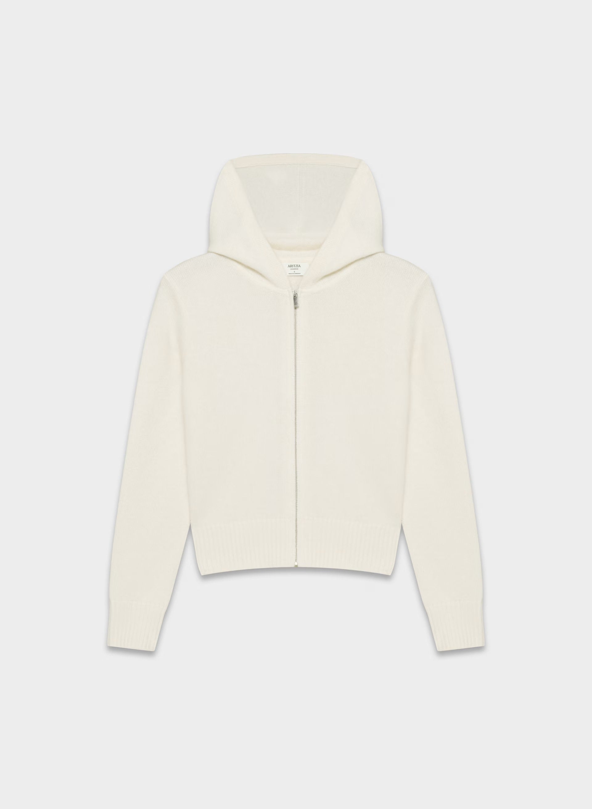 Essential Cashmere Idyllic Zip Hoodie - WHISPER WHITE