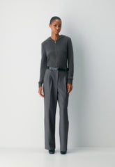 Essential Cashmere Idyllic Zip Hoodie - HEATHER CHARCOAL