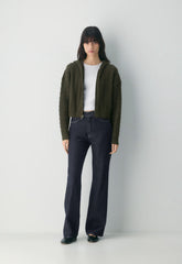 Octavia Zip Hoodie - DARK OLIVE