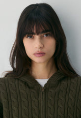 Octavia Zip Hoodie - DARK OLIVE