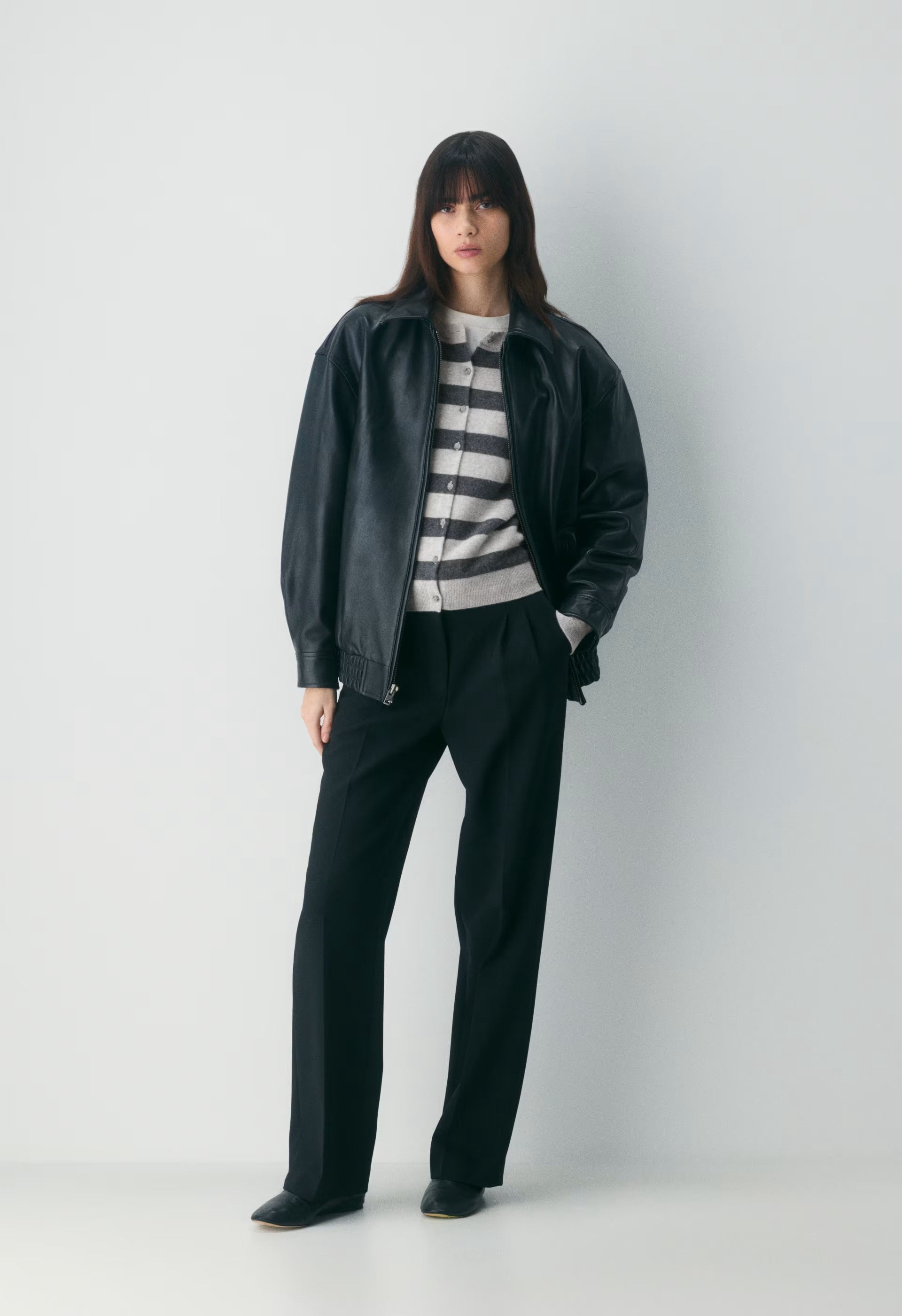 Bare Cashmere Noteworthy Cardigan - H CHROME/H CHARCOAL