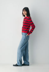 Bare Cashmere Cellini Sweater - FLASHING RD/CARDAMON