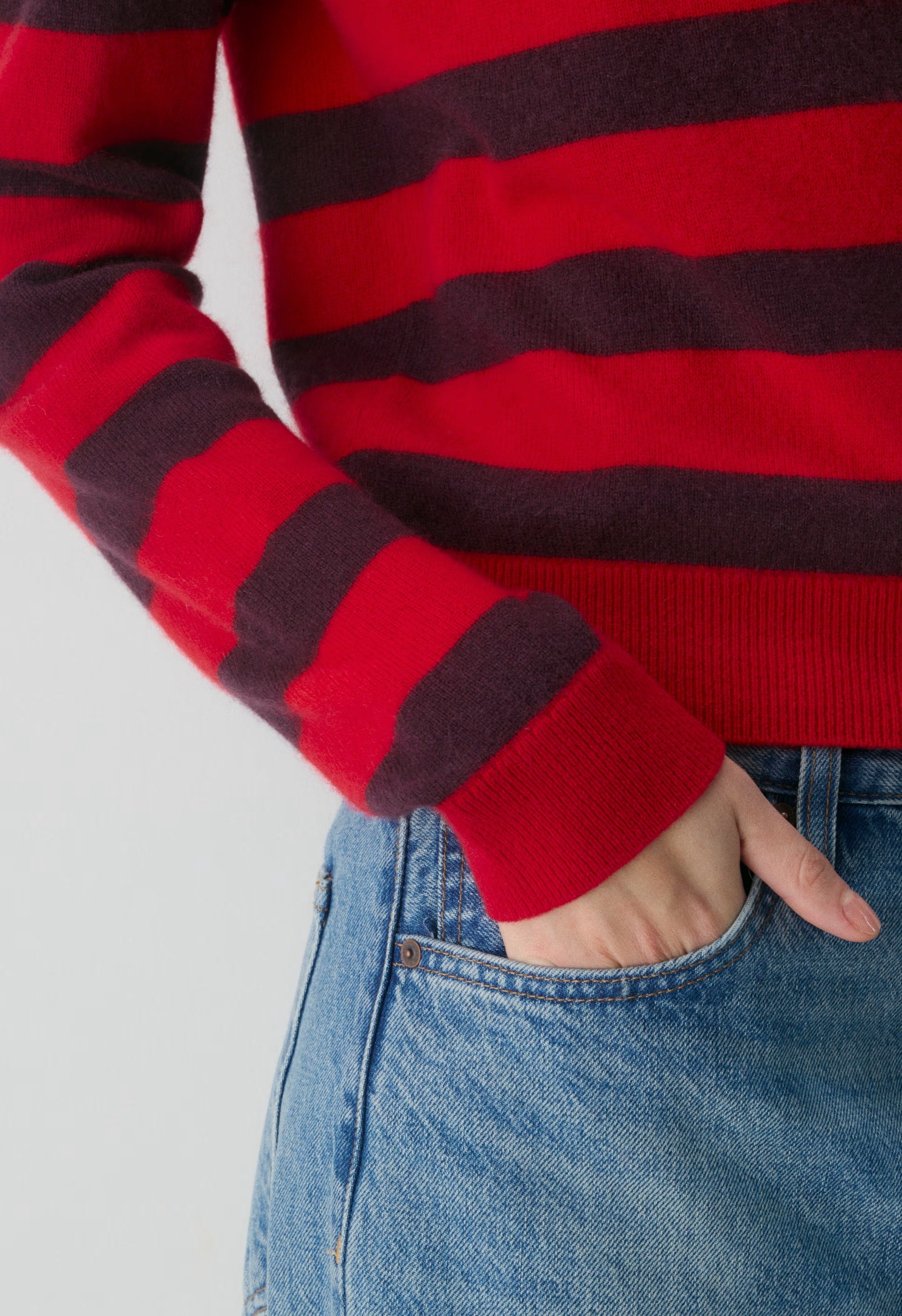 Bare Cashmere Cellini Sweater - FLASHING RD/CARDAMON