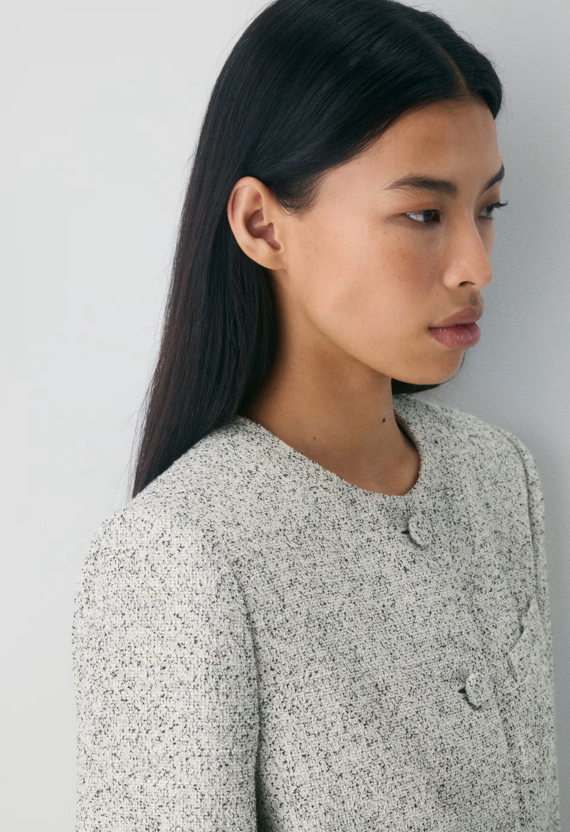 Acquire Jacket - Tweed - ECRU/BLACK
