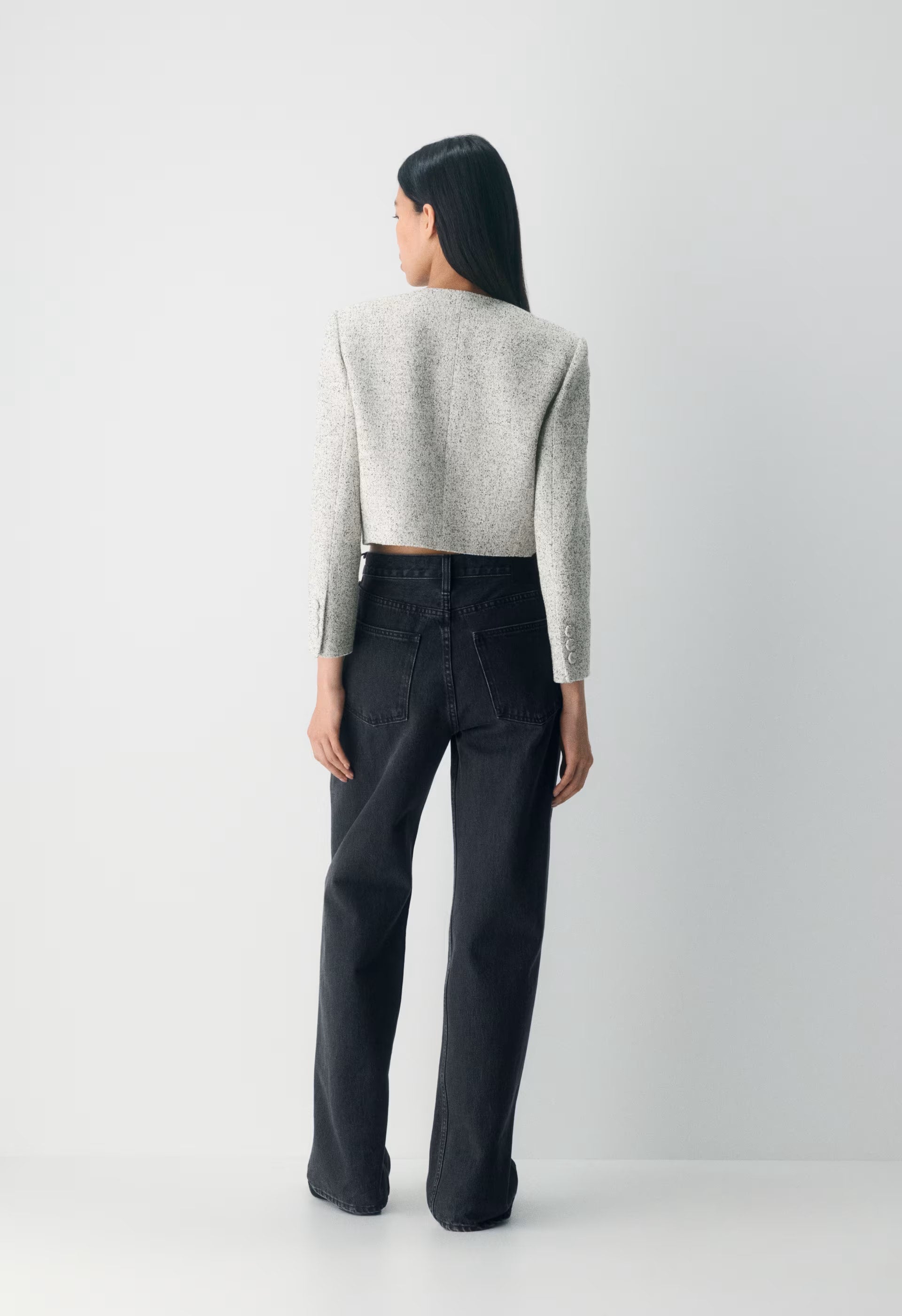 Acquire Jacket - Tweed - ECRU/BLACK