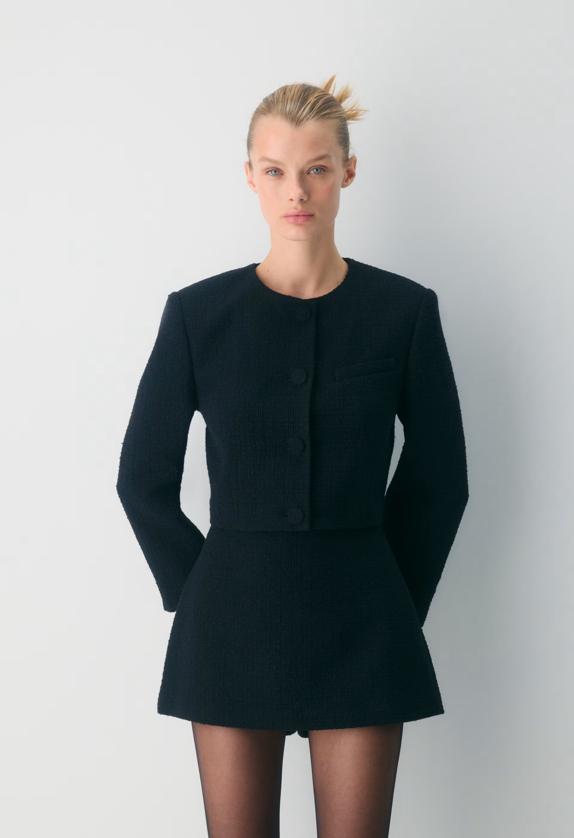 Acquire Jacket - Tweed - BLACK