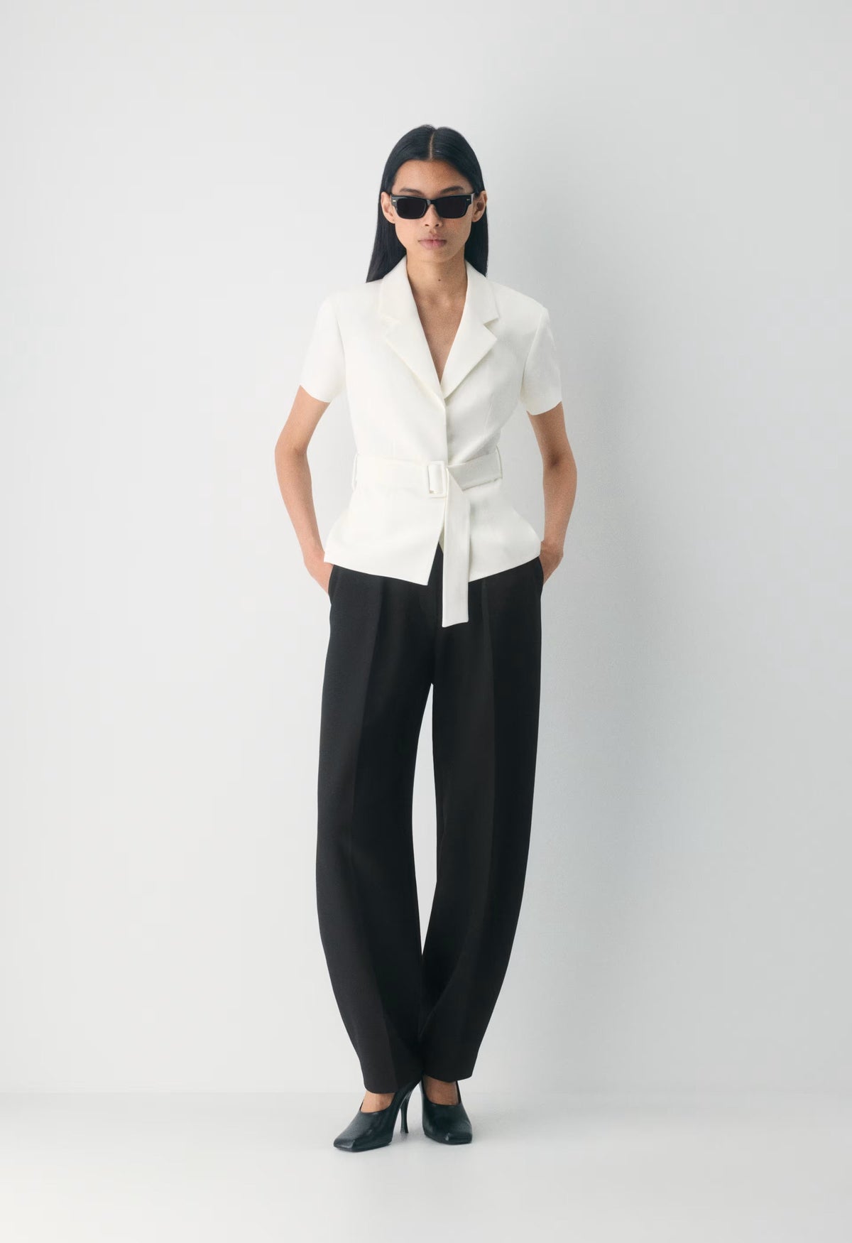 Brynn Shortsleeve Blazer - Sway Crepe - LIGHT BIRCH