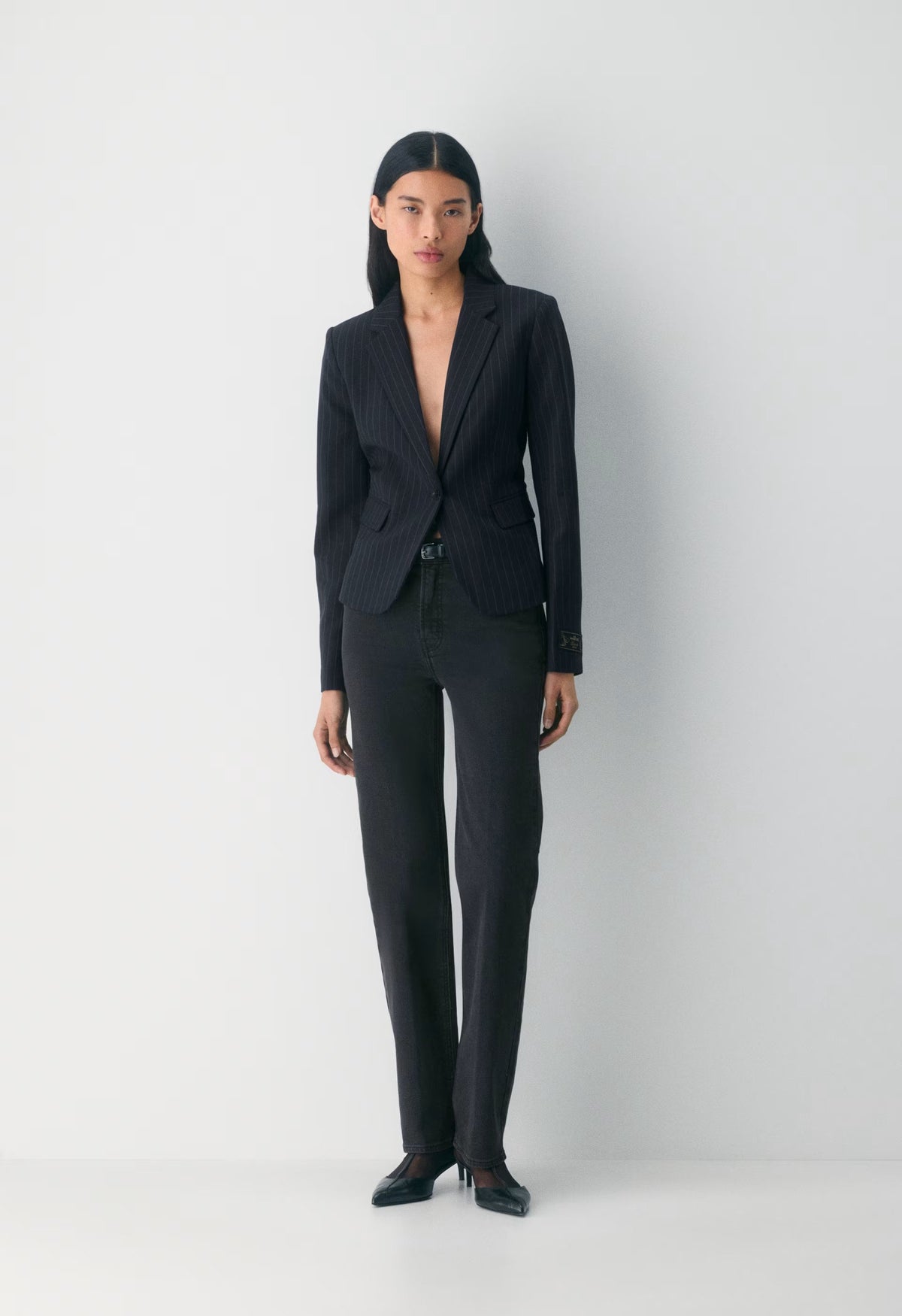 Etiquette Blazer - BLK STRP DK NT NVY/GRY