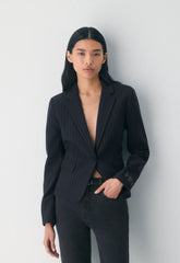 Etiquette Blazer - BLK STRP DK NT NVY/GRY