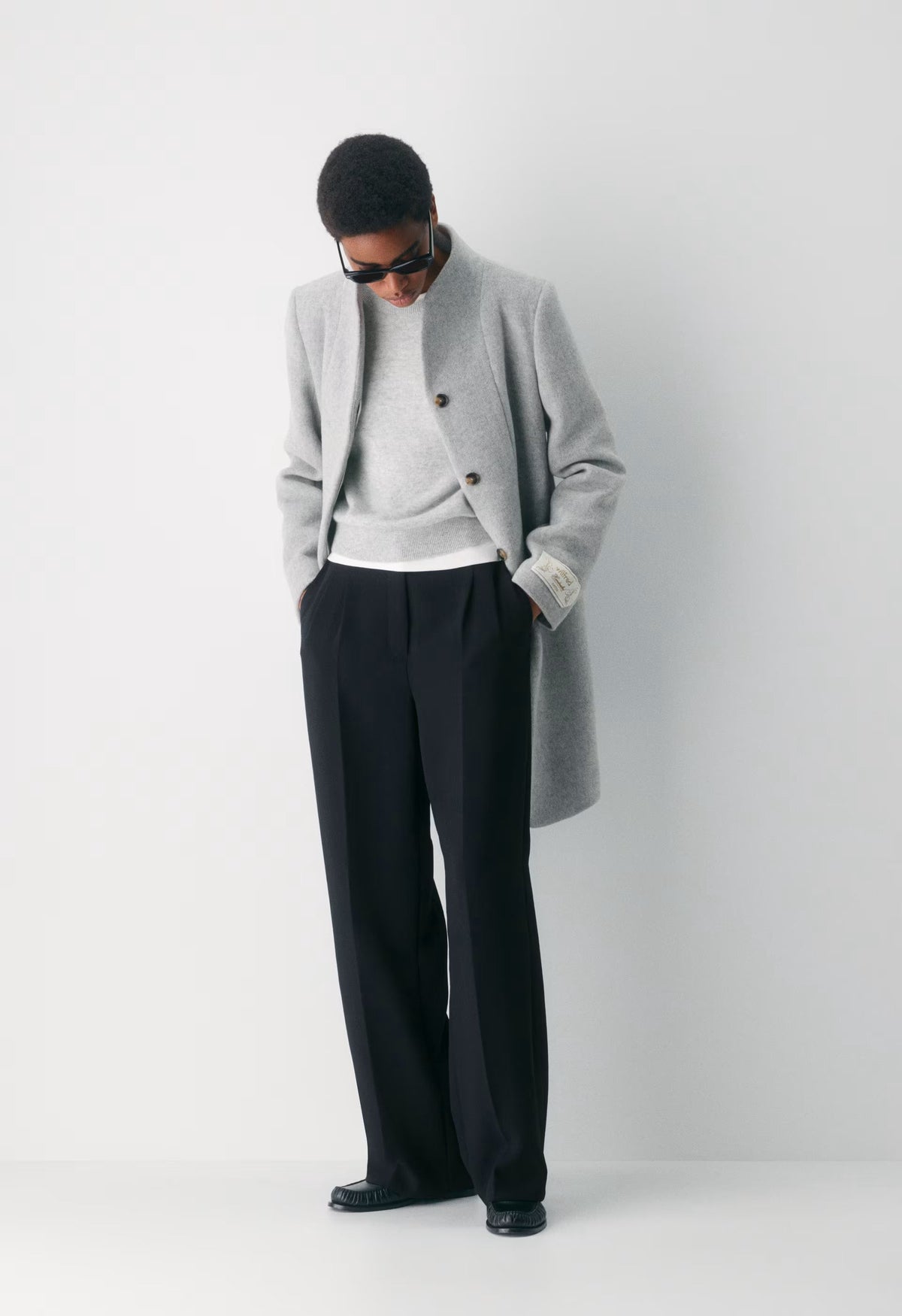 The Cocoon Coat New - Wool Cashmere - HEATHER LIGHT GREY