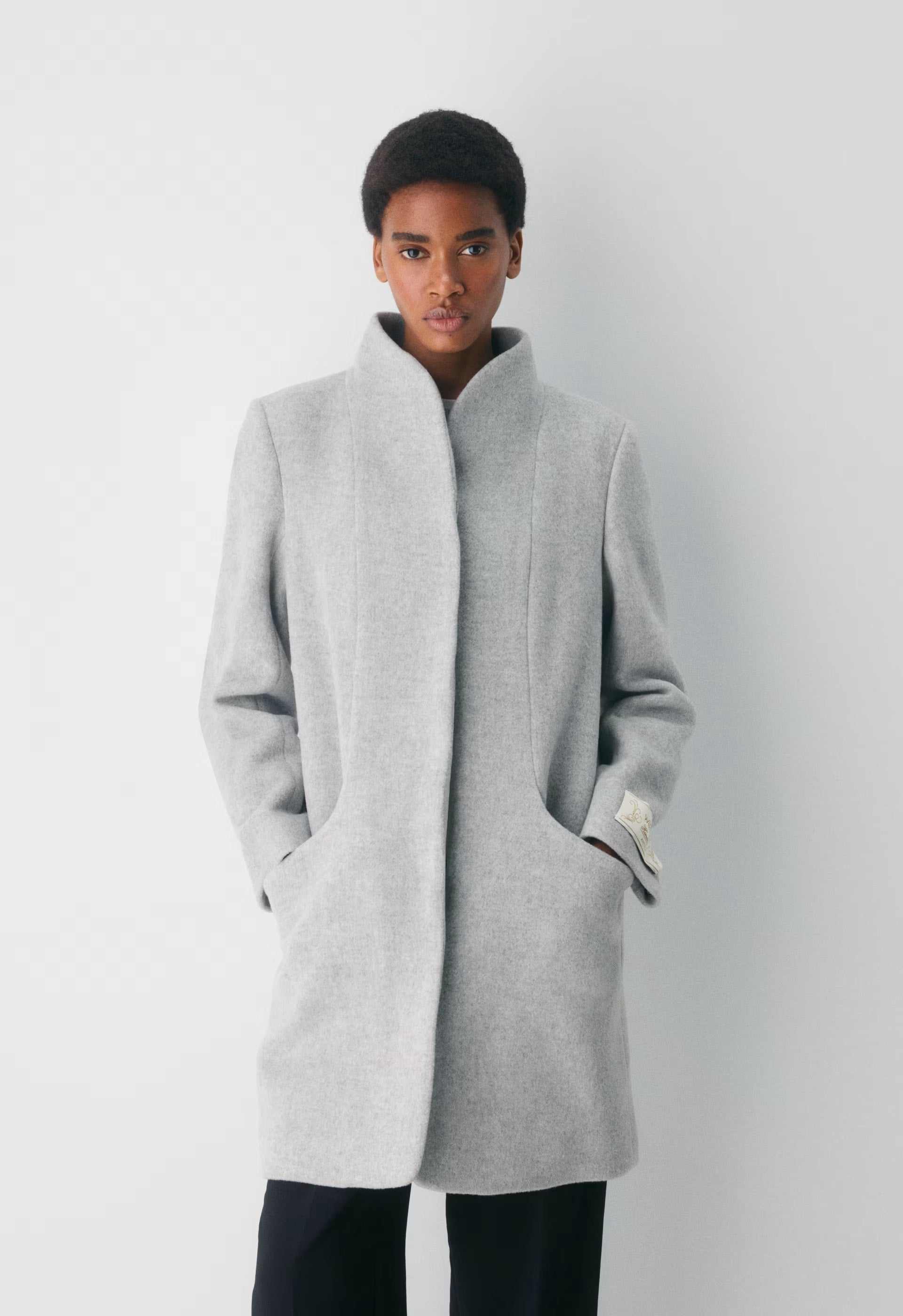 The Cocoon Coat New - Wool Cashmere - HEATHER LIGHT GREY