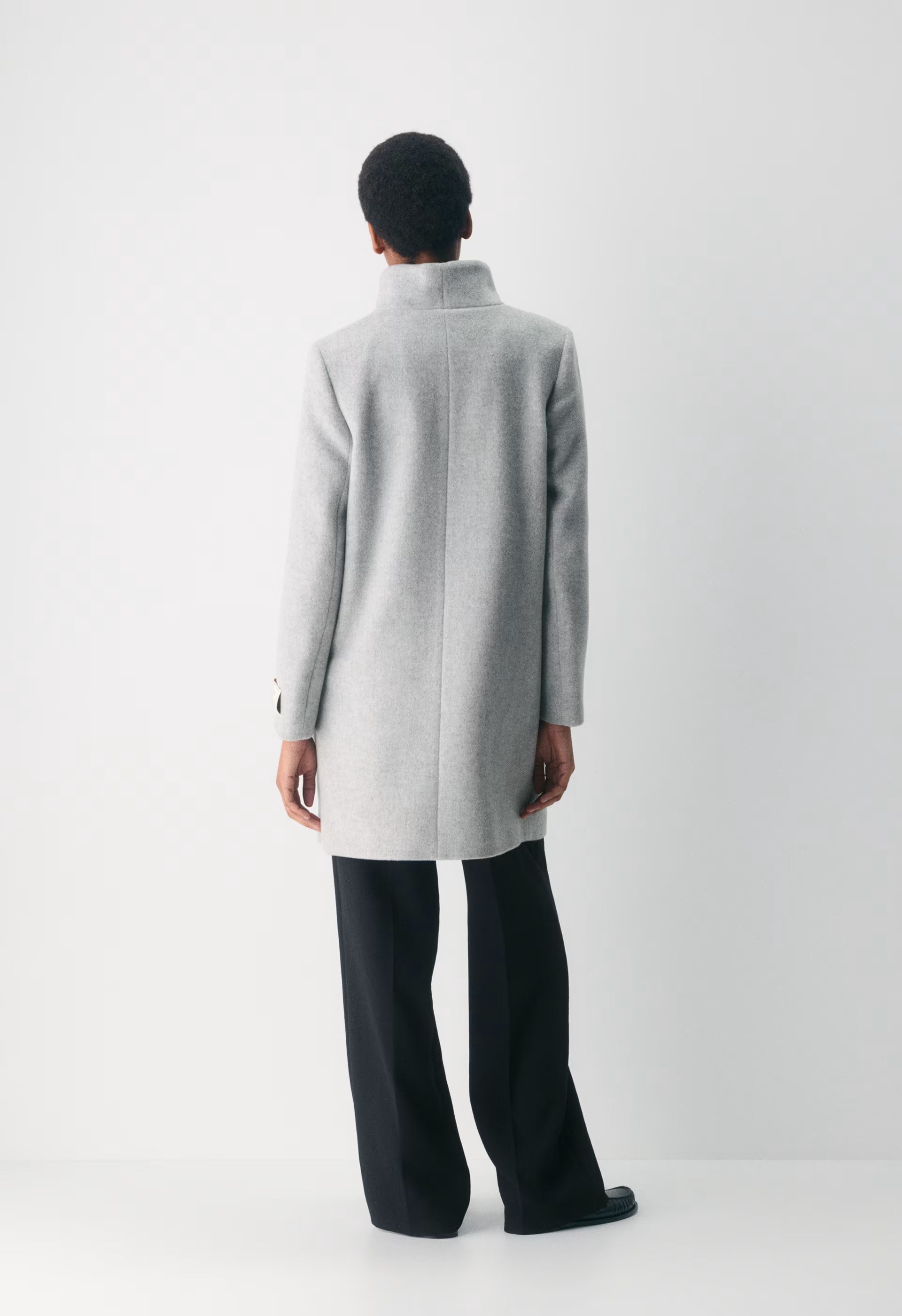 The Cocoon Coat New - Wool Cashmere - HEATHER LIGHT GREY