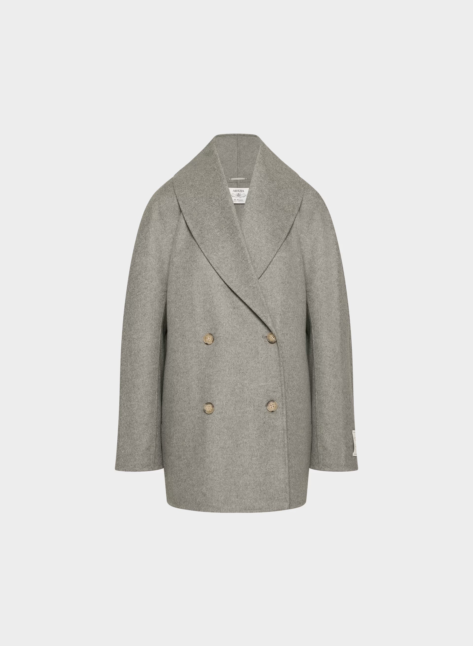 The Mezzanine Double-Faced Coat - Luxe (Re)Wool - HEATHER DARK TAUPE